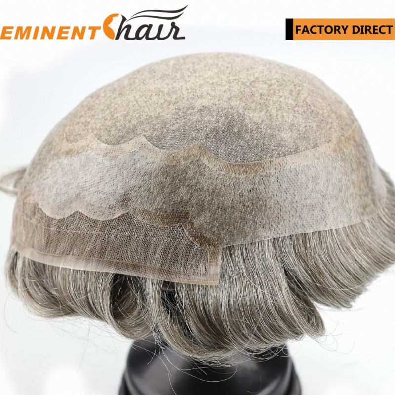 Natural Hairline Lace Front Grey Hair Toupee