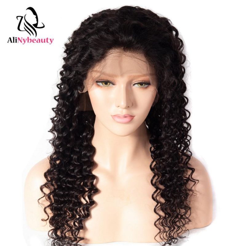 100% Virgin Human Hair Peruvian Deep Wave Lace Front Wig