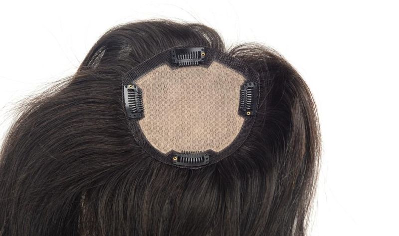 Stock Immediate Shipment Silk Top Chinese Remy Human Hair Clip Closure Hairpiece for Women