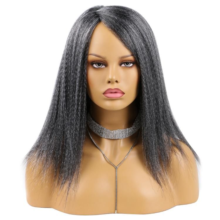 Wholesale Fluffy Short Synthetic Wigs Yaki Straight Hair Wig