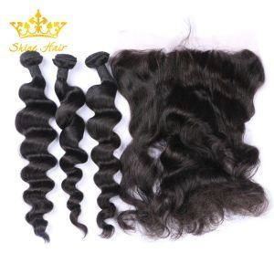 Human Virgin Brazilian Hair Extension of Hair Bunde with Loose Wave