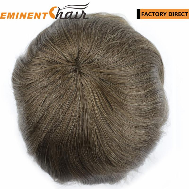 Stock Human Hair Lace with PU Edge Men′ S Toupee