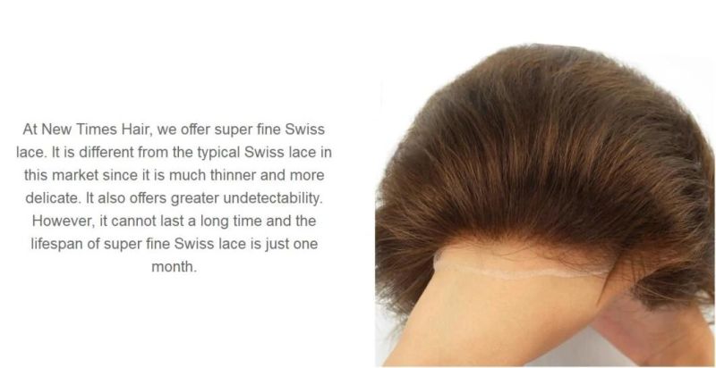Men′s Custom High Skilled Hand Crafted Toupee Pieces - Luxury Swiss Natural Look