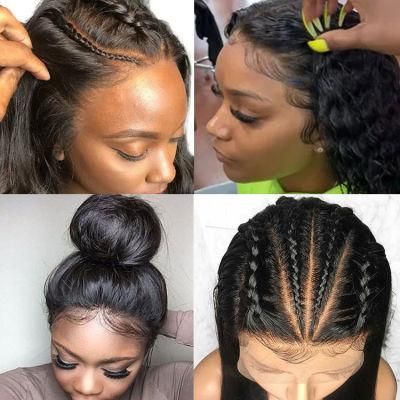 Customize Size Cheap Easy Care Black and Grey African Human Hair Full Lace Wigs Closure Lace