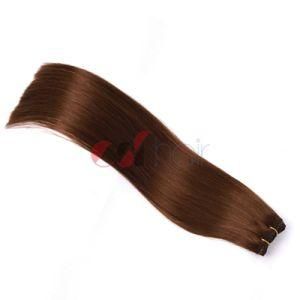 Virgin Brazilian Cuticle Aligned Human Hair Weave Bundle Chestnut Brown Color (#6)