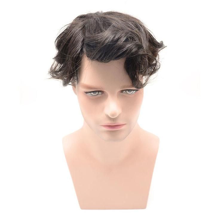 Wholesale Price High Quality Natural 1b# Lace Frontal Human Hair Toupee Men