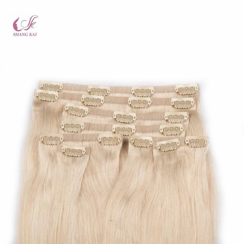 Seamless Clips Human Hair Extension Russian Remy Hair Natural Hair Seamless in Hair Clips