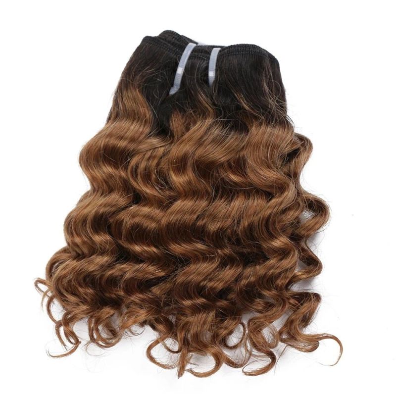 8-14inch Length Pack Deal Deep Wave Curly Human Hair Weave with Closure