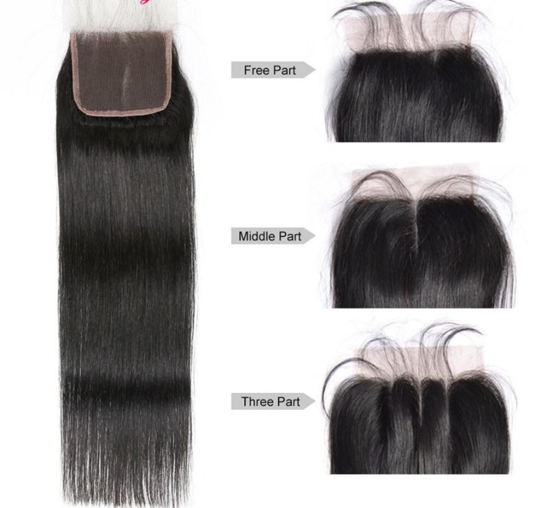 Brazilian Straight Weave Hair Bundles with Closure 3 Bundles Brazilian Hair Weave Bundles with Closure Remy Hair Weft