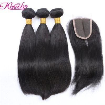 Kbeth Straight Hair with Closure 8A Grade Brazilian Hair Bundles Human Weave Hair