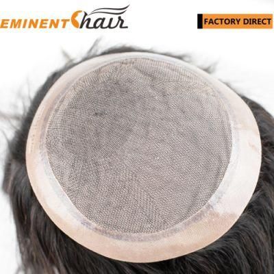 Lace with PU Coating Human Hair Replacement Custom Women Toupee