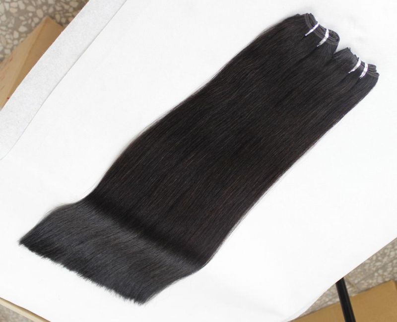 Straight Brazilian Human Hair Hair Bundles Black Color Remy Human Hair Weaving Bundles Extensions