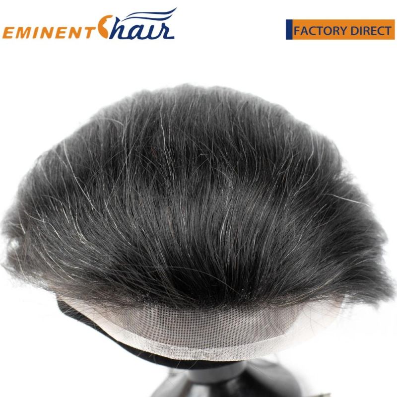 All Backwards Men′s Hairpiece Mono Lace with PU Edge Custom Toupee for Men