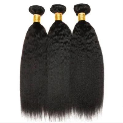 100% Natural Color Kinky Straight Bundles Hair Weave Brazilian Remy Virgin Hair
