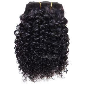 Natural Black Jerry Curl Clip-in 100% Human Hair