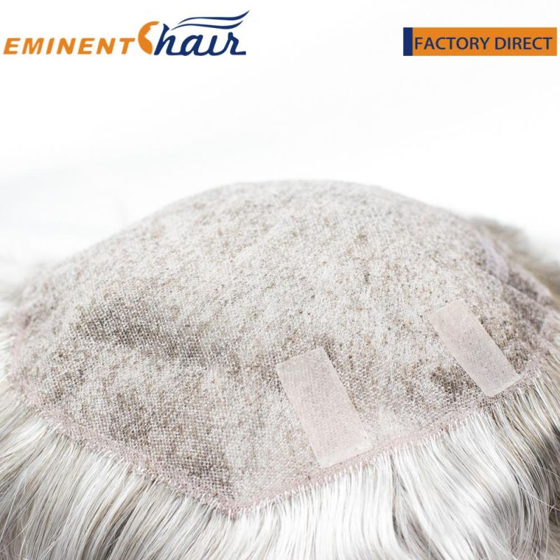 Synthetic Grey Hair Replacement for Men Full Lace Toupee