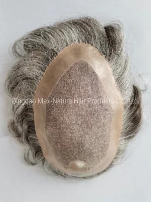 2022 Most Natural Fine Mono Base Human Hair Toupees with Folded Lace Front Baby Hair Underventing