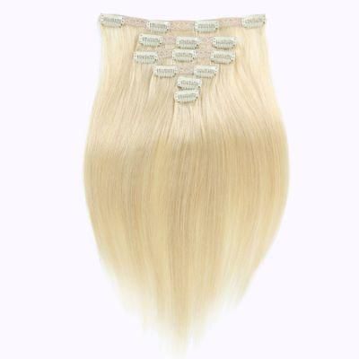 613# Blonde Color 100% Human Hair Clip in Hair Extensions