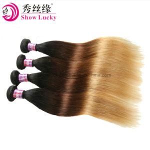 Cheap Discount Three Tone Color 1b/4/27 Brazilian Virgin Human Hair Straight Remy Ombre Hair Weaving