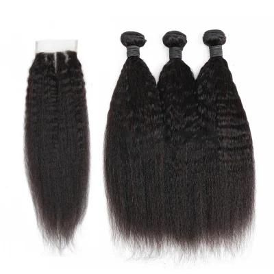 Factory Wholesale Custom Wig Human Hair 4*4 Closure with Bundle