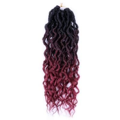 18inch Synthetic Low Temperature Fiber Gypsy Faux Locs Curly Ends Crochet Braid