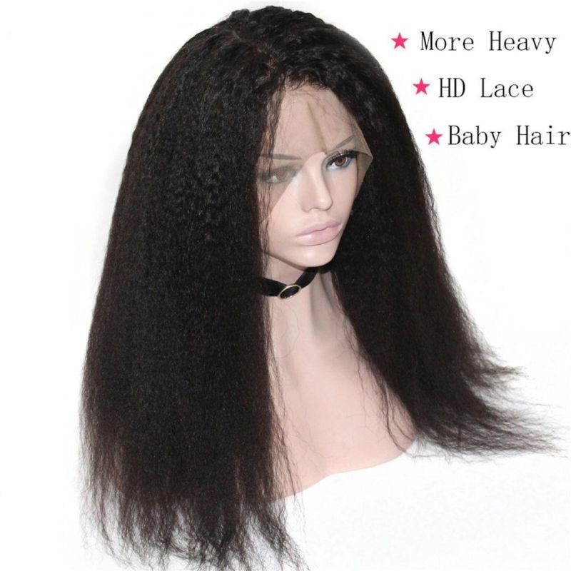 Kinky Curly Lace Front Wig Human Hair 150% Density Transparent Part Lace Human Hair Wigs Brazilain Remy for Black Women 24 Inches