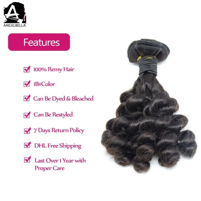 Angelbella 100% Virgin Peruvian Hair Weave Loose Funmi Natural Black Remy Human Hair Bundles