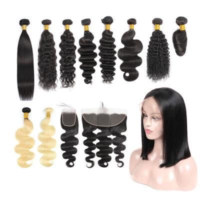 Wholesale 10A 12A Grade Transparent Lace Frontal Peruvian Hair Bundles with Closure