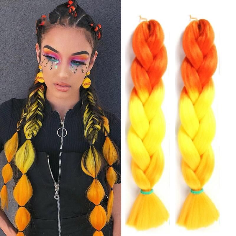 Light Yaki Easy Braid, Take Hot Water Ombre Braiding Hair 100gram Synthetic Crochet Hair Extension