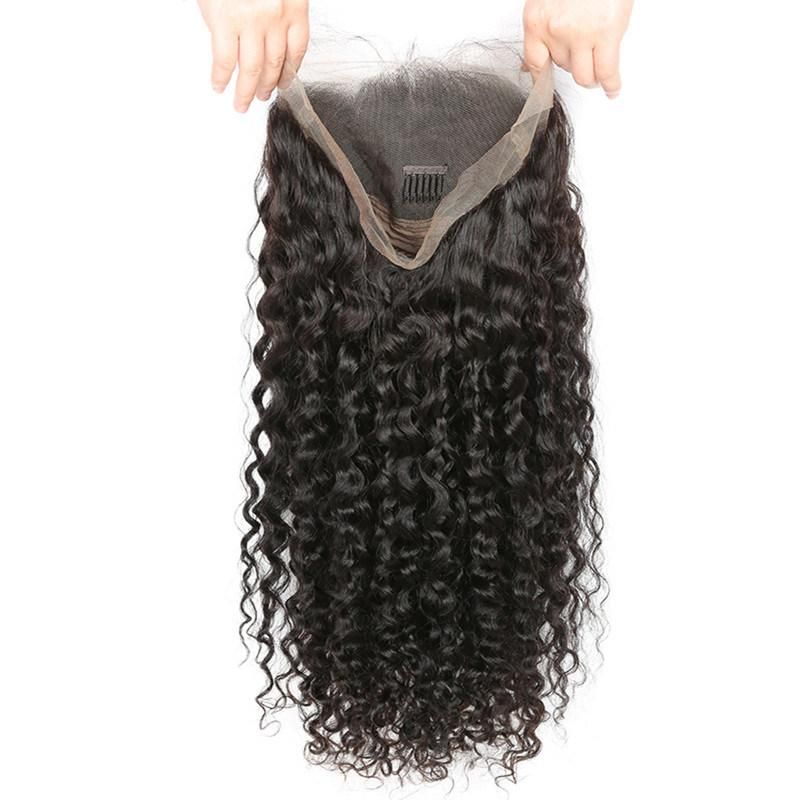 Brazilian Deep Wave Lace Front Human Hair Wigs Front Lace Wigs with Baby Hair 13X4 Preplucked Natural Hairline Remy Hair 180% Density