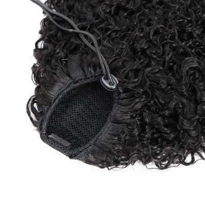 100% Human Raw Hair Kinky Curly Ponytail Drawstring Hair Extensions