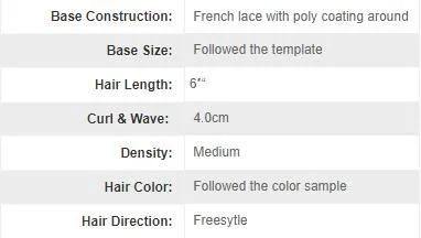 French Lace with Skin Around Indian Hair Lace Toupee