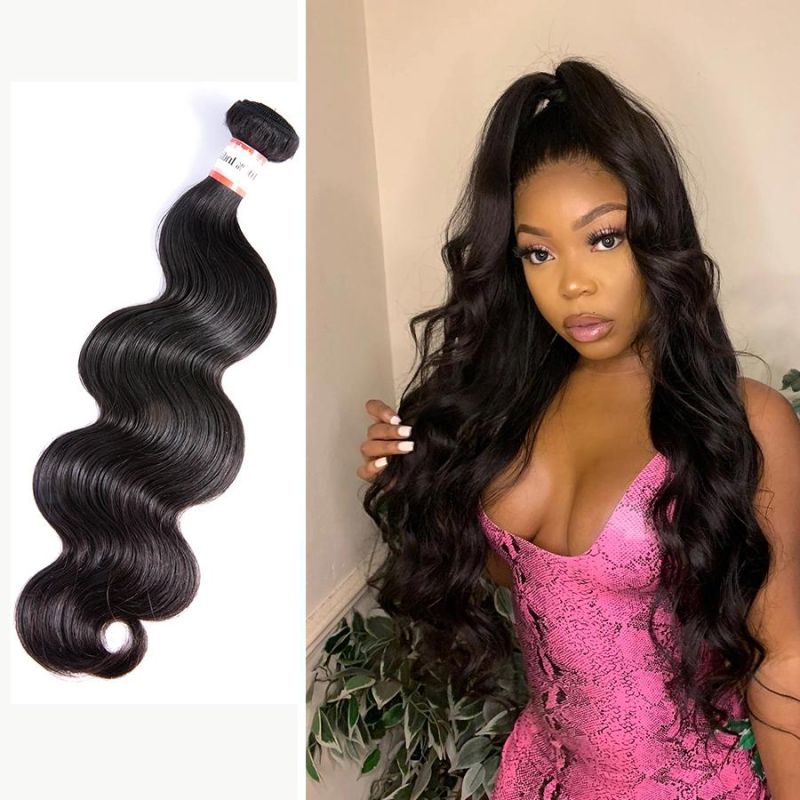 Kbeth Human Hair Extensions Body Wave Hair Weft Unprocessed Virgin Human Hair with 13X4 Lace Frontal Closure Body Wave 3 Bundles Extension Factory Supply