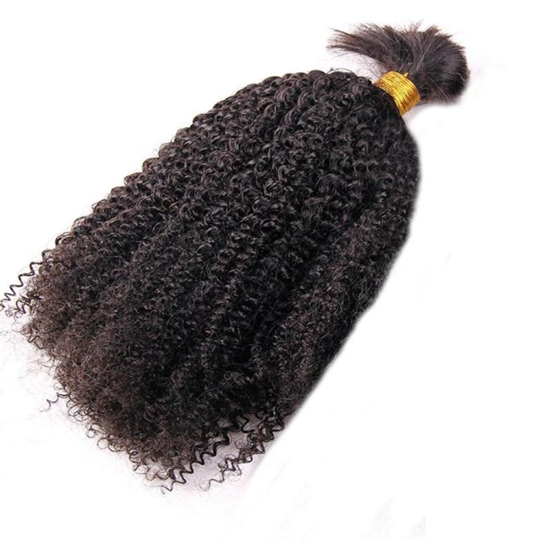 Afro Kinky Curly Brazilian Hair Bundles Braiding Hair Bulk No Weft Long Kinky Curly Human Hair Bulk Remy Hair Extensions
