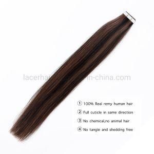 P#1b-30 Hair Wholesale Brazilian Remy Natural Straight Virgin Tape Human Hair