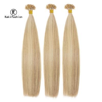 Kaki Hair Brazilian Hair Extension Double Drawn Flat Tip 100% Human U Tip Hair Extensions