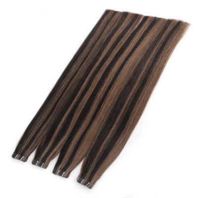 European 100% Human Hair Blue White Invisible Tape in Double Drawn Remy Hair Extension