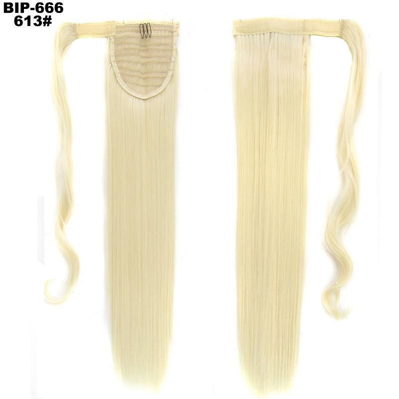 Silky Straight Synthetic Magic Paste Clip in Ponytail Hair Extension