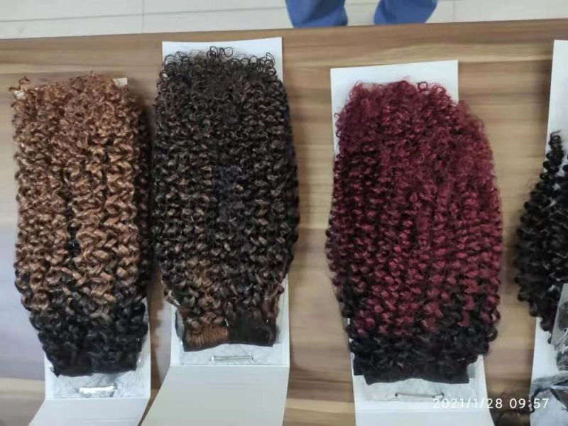 Kinky Curly Mink Brazilian Human Hair Clips-in Extensions