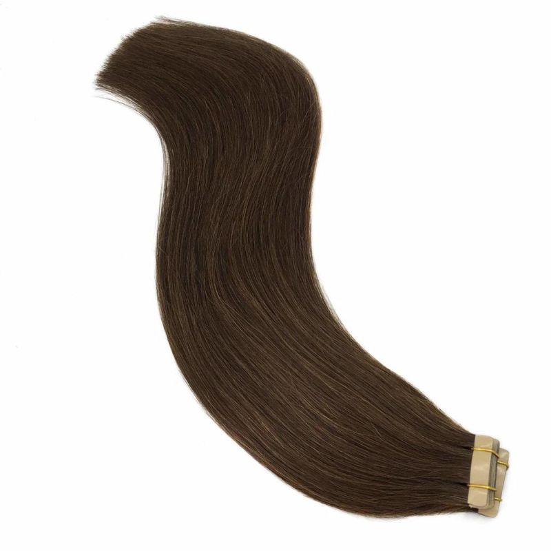 16 Inch Tape in Hair Extensions Human Hair Chocolate Brown Tape in Hair Extensions 20PCS 50g Remy Human Hair Extensions for Women