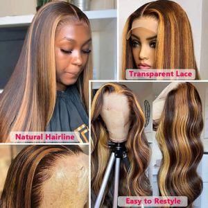 13X6 Lady Middle Part Straight Highlight 27 Colored Lace Front Wigs