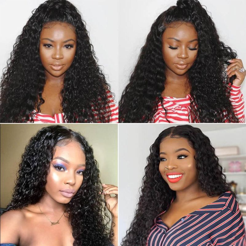 Deep Wave Bundles with Closure 3 Bundles with Closure Remy Human Hair Wavy Bundles for Women Natural Color