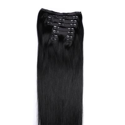 100g 10PCS Set Brazilian Human Hair Extensions Clip Natural Color Cheap Clip in Human Hair Extension