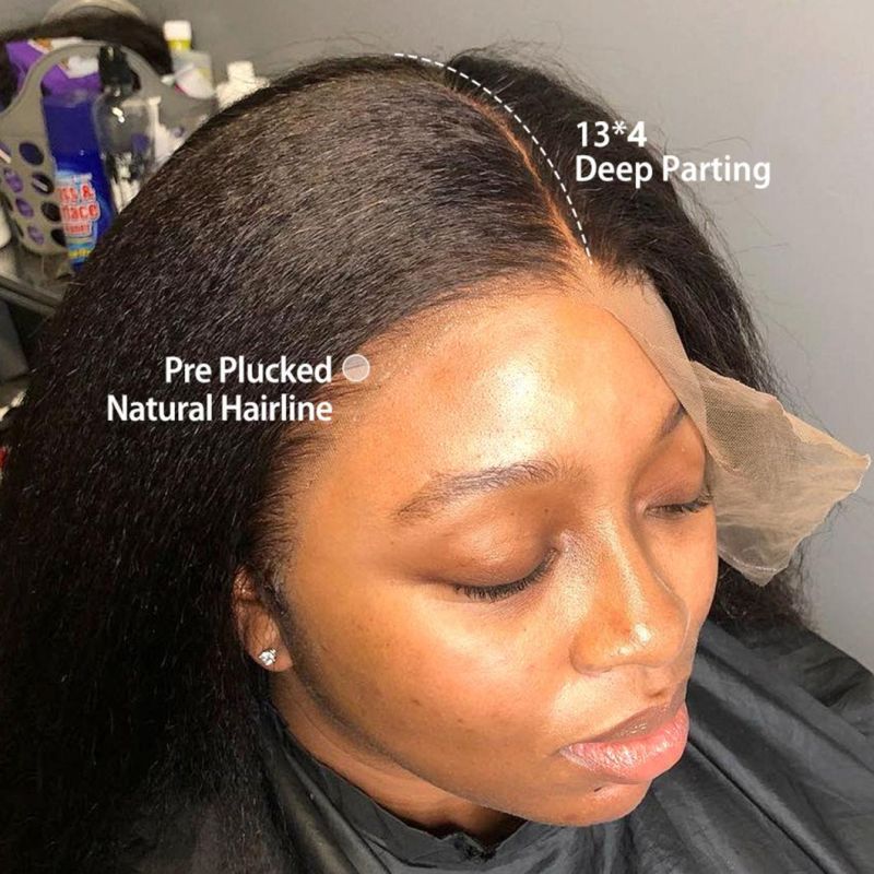 Kinky Curly Yaki 13X4 Lace Front Human Hair Wigs for Black Women 20-30 Inch Human Hair Wigs Brazilian Frontal Wig
