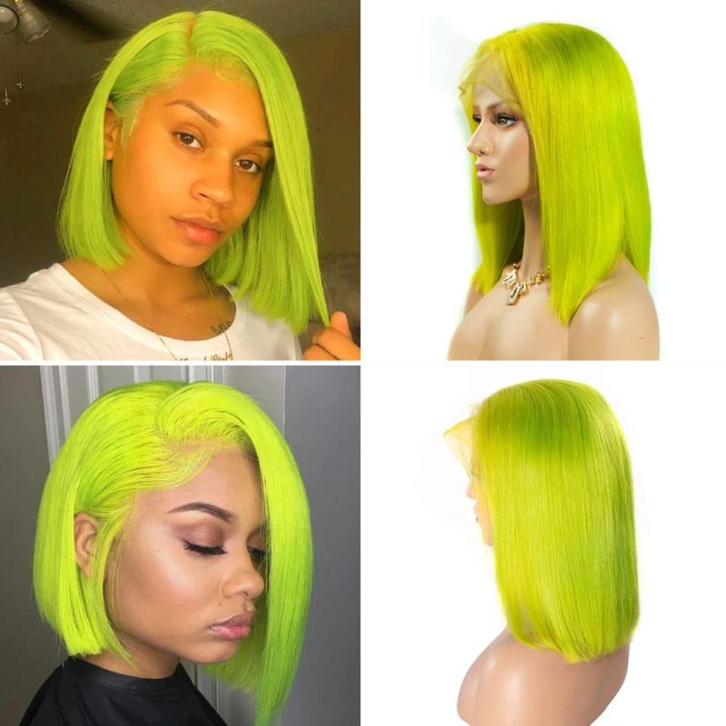 Colorful Short Bob Lace Front Wigs High 180 Density