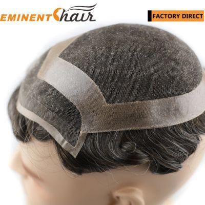 Lace Front Human Hair Men&prime;s Hair Replacement System