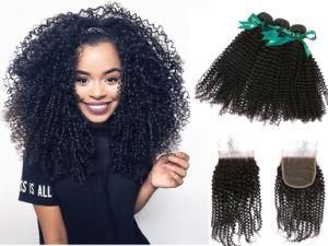 10A Cambodian Kinky Curl 100% Pure Hair Extension Natural Black Wholesale for Africans