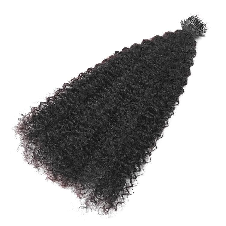 8"-30" Indian Hair Kinky Curly Nano Ring Remy Virgin Hair Extensions