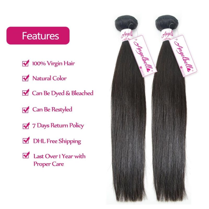 Angelbella Hot Sales Virgin Human Hair 1b# Natural Hair Bundles