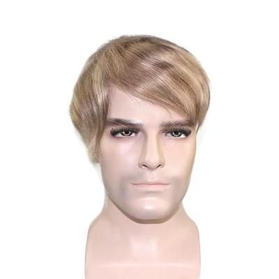 Men&prime;s Full French Lace Toupee Wig - with Bleached Knots